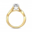 FlyerFit® 18K Yellow Gold Shank And White Gold Top Split Shank Engagement Ring