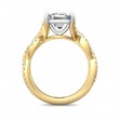 FlyerFit® 18K Yellow Gold Shank And White Gold Top Split Shank Engagement Ring