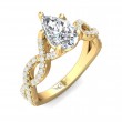 FlyerFit® 14K Yellow Gold Split Shank Engagement Ring