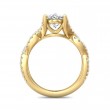 FlyerFit® 18K Yellow Gold Split Shank Engagement Ring