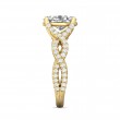 FlyerFit® 18K Yellow Gold Split Shank Engagement Ring