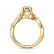 FlyerFit® 18K Yellow Gold Split Shank Engagement Ring