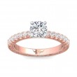 FlyerFit® 14K Pink Gold Shank And White Gold Top Vintage Engagement Ring