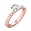 FlyerFit® 14K Pink Gold Shank And White Gold Top Vintage Engagement Ring