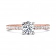 FlyerFit® 18K Pink Gold Shank And White Gold Top Vintage Engagement Ring