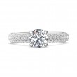 FlyerFit® 18K White Gold Micropave Engagement Ring