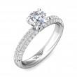 FlyerFit® 18K White Gold Micropave Engagement Ring