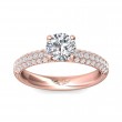 FlyerFit® 18K Pink Gold Micropave Engagement Ring