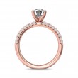 FlyerFit® 18K Pink Gold Micropave Engagement Ring