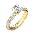 FlyerFit® 18K Yellow Gold Micropave Engagement Ring