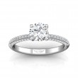 FlyerFit® 14K White Gold Micropave Engagement Ring