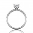 FlyerFit® 14K White Gold Micropave Engagement Ring