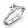 FlyerFit® 14K White Gold Micropave Engagement Ring