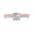 FlyerFit® 14K Pink Gold Micropave Engagement Ring