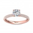 FlyerFit® 14K Pink Gold Micropave Engagement Ring