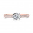 FlyerFit® 14K Pink Gold Shank And White Gold Top Micropave Engagement Ring