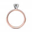 FlyerFit® 14K Pink Gold Shank And White Gold Top Micropave Engagement Ring