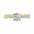 FlyerFit® 18K Yellow Gold Shank And White Gold Top Micropave Engagement Ring