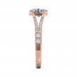 FlyerFit® 18K Pink Gold Split Shank Engagement Ring