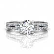 FlyerFit® 14K White Gold Split Shank Engagement Ring