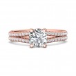 FlyerFit® 18K Pink Gold Split Shank Engagement Ring