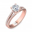 FlyerFit® 18K Pink Gold Split Shank Engagement Ring