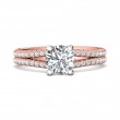 FlyerFit® 14K Pink Gold Shank And White Gold Top Split Shank Engagement Ring