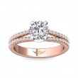 FlyerFit® 14K Pink Gold Shank And White Gold Top Split Shank Engagement Ring