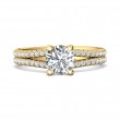 FlyerFit® 18K Yellow Gold Split Shank Engagement Ring