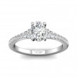 FlyerFit® 18K White Gold Micropave Engagement Ring