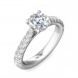 FlyerFit® 18K White Gold Micropave Engagement Ring