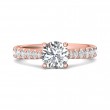 FlyerFit® 18K Pink Gold Micropave Engagement Ring