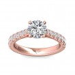 FlyerFit® 18K Pink Gold Micropave Engagement Ring