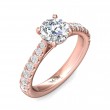 FlyerFit® 18K Pink Gold Micropave Engagement Ring