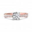 FlyerFit® 14K Pink Gold Shank And White Gold Top Micropave Engagement Ring