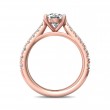 FlyerFit® 14K Pink Gold Shank And White Gold Top Micropave Engagement Ring