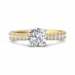 FlyerFit® 14K Yellow and 14K White Gold Micropave Engagement Ring