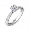 FlyerFit® Platinum Micropave Engagement Ring