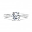 FlyerFit® 18K White Gold Micropave Engagement Ring