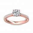 FlyerFit® 18K Pink Gold Micropave Engagement Ring