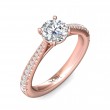 FlyerFit® 18K Pink Gold Micropave Engagement Ring