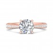 FlyerFit® 14K Pink Gold Micropave Engagement Ring