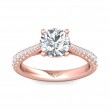 FlyerFit® 14K Pink Gold Micropave Engagement Ring