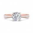 FlyerFit® 14K Pink Gold Shank And White Gold Top Micropave Engagement Ring