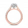 FlyerFit® 14K Pink Gold Shank And White Gold Top Micropave Engagement Ring