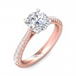 FlyerFit® 14K Pink Gold Shank And White Gold Top Micropave Engagement Ring