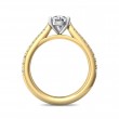 FlyerFit® 18K Yellow Gold Shank And White Gold Top Micropave Engagement Ring