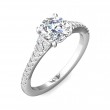 FlyerFit® 18K White Gold Micropave Engagement Ring