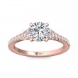 FlyerFit® 18K Pink Gold Micropave Engagement Ring