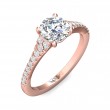 FlyerFit® 18K Pink Gold Micropave Engagement Ring